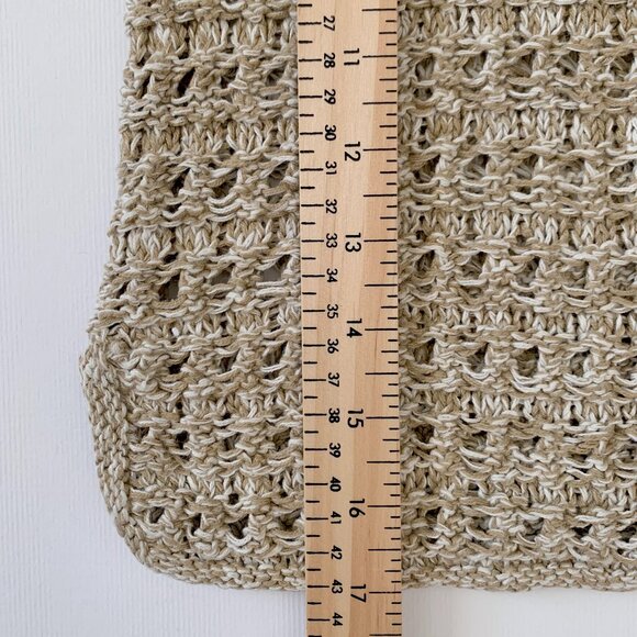 Jeffrey Rogers Crochet Knit Beige Crop Top  Coastal Grandma Cowgirl Cottagecore - Picture 8 of 11